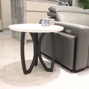 Custom Wooden Black Metal Coffee Table